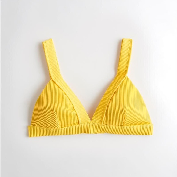 hollister ribbed triangle bikini top